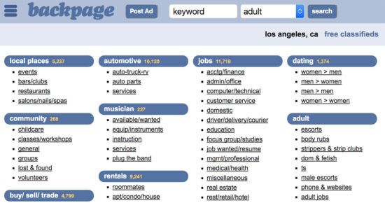 gumtree and backpage alternatives