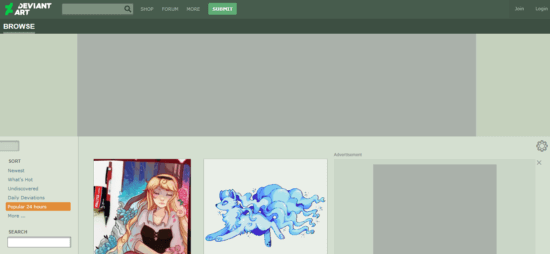 DeviantArt free alternative to pinterest 