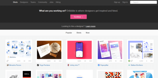 Dribbble Pinterest alternative in 2019