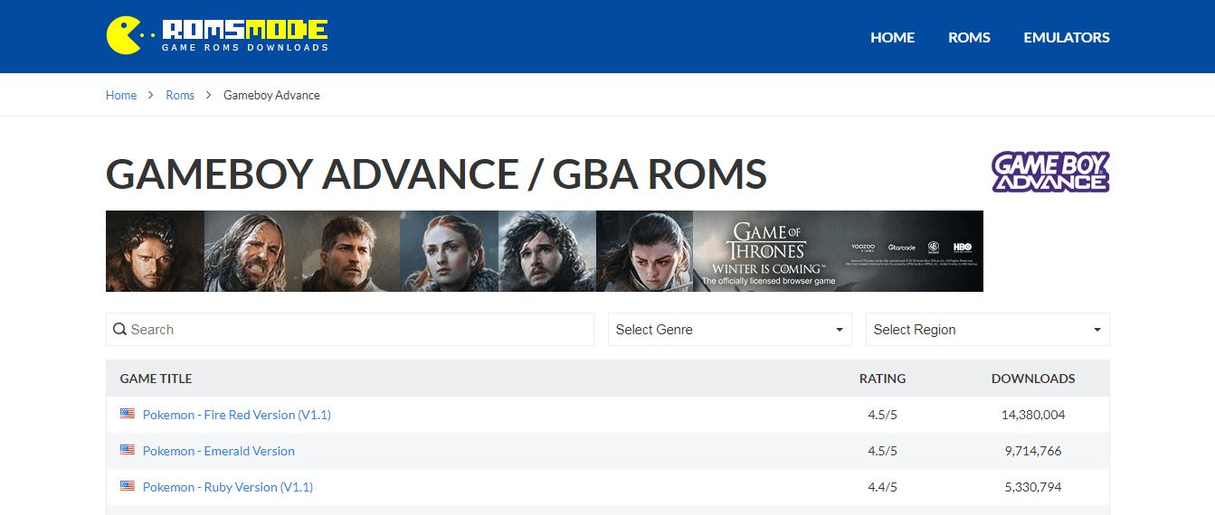 Gameboy Advance ROMS
